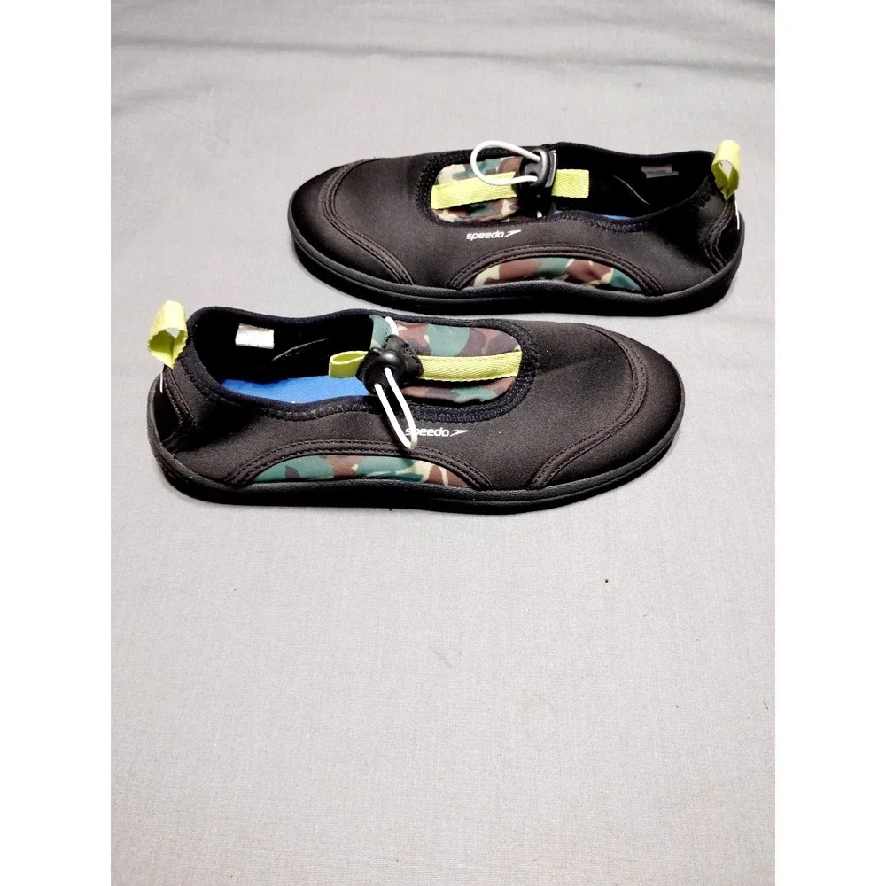 Speedo Camouflage Black Surfwalker Resort Water Shoes Swim Aqua Quick Dry Kids L